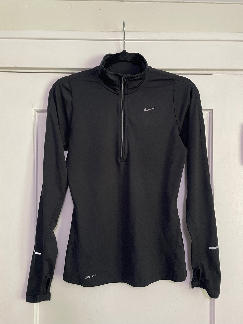 Nike Women’s Black Dri-FIT Half-Zip Baselayer Running / Training Long Sleeve Top